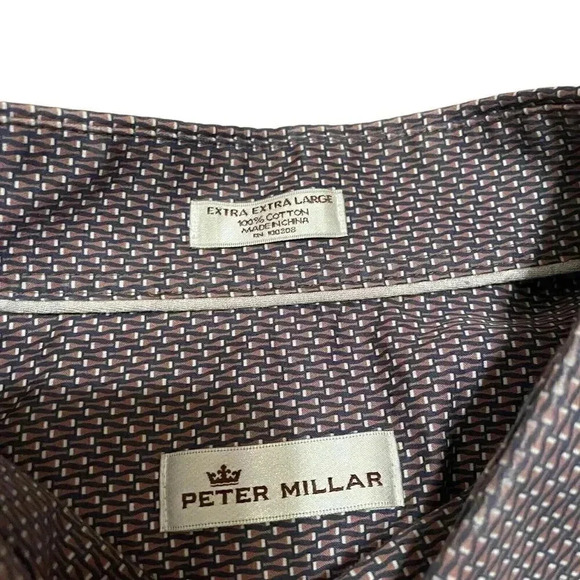 Peter Millar Geometric Purple Men’s XXL Long Sleeve Button Front Shirt - Picture 2 of 13